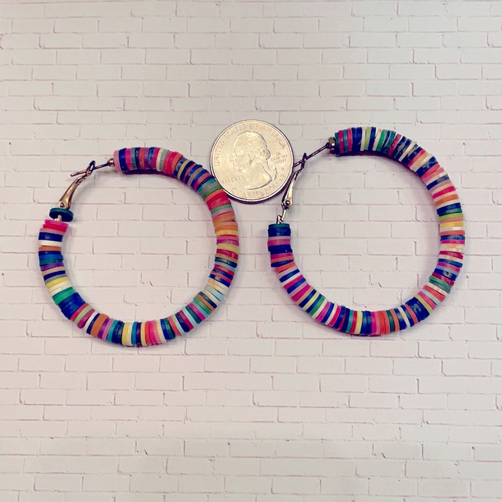 Multicolored African Disc Earrings